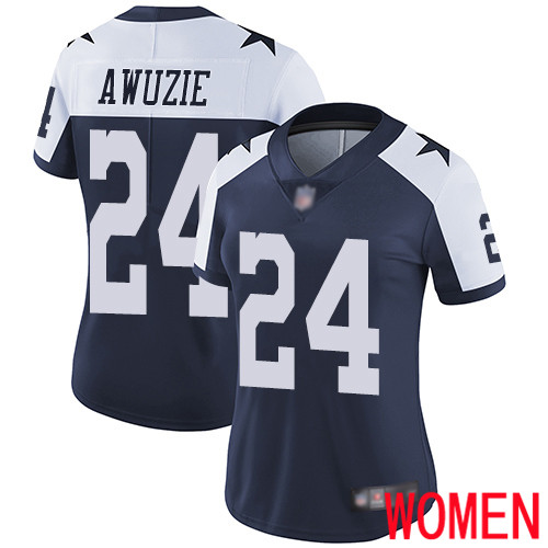 Women Dallas Cowboys Limited Navy Blue Chidobe Awuzie Alternate #24 Vapor Untouchable Throwback NFL Jersey->youth nfl jersey->Youth Jersey